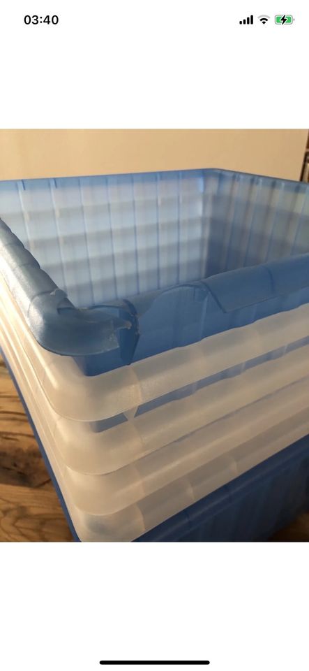 6x IKEA VESSLA blau + Transparent Kisten Boxen in Kirchseeon