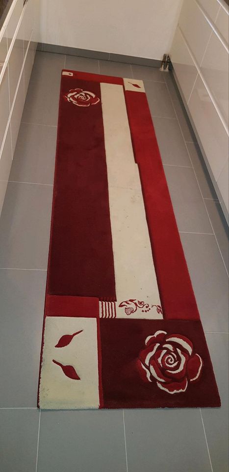 Marken Teppich von Saray 70x270 in der Farbe rot - creme in Hanau