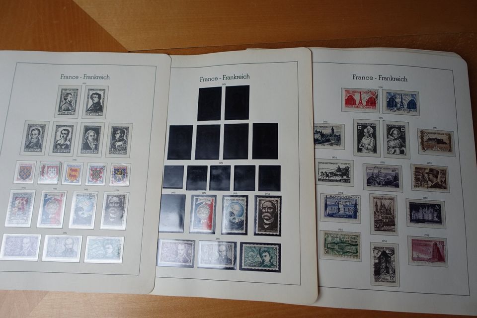 B012 Briefmarken Frankreich Schaubek Vordr. 1951-67 gest./pf/Flz in Willich