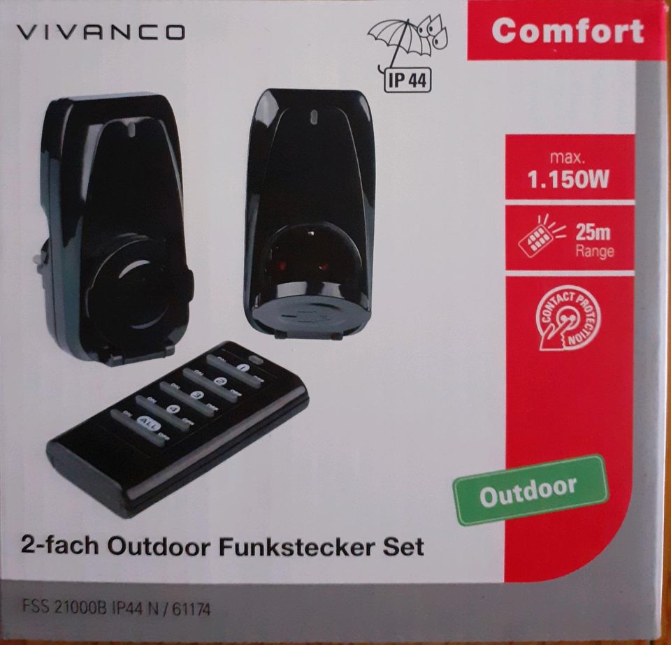 2fach Outdoor Funkstecker Set 1150W Außen Outdoor in Gerhardshofen