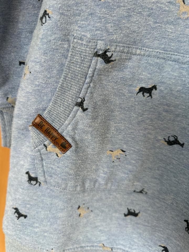 Hoodie,Kleid,blau,Pferde,134,Mädchen,Pullover,Kinderkleidung in Radebeul