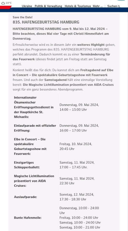 ⭐️ HAFENGEBURTSTAG Licht & Drohnen Show SA 11.5.24 HAMBURG in Hof (Saale)