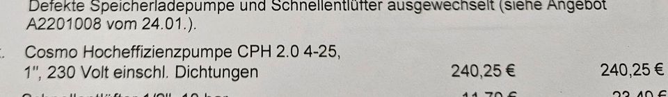 Cosmo Hocheffizienzpumpe CPH 2.0 4-25,1" 230Volt einschl.Dichtung in Iserlohn