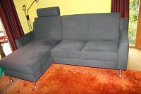 Sofa, 3-sitzig mit Longchair links und 1 Kopfstütze, blau, Velour Dithmarschen - Meldorf Vorschau