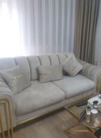 Couch Sofa Garnitur 3 2 1 Samt beige Gold Neu Wohnzimmer Berlin - Pankow Vorschau