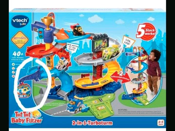 Tut tut Baby Flitzer Turboturm V-Tech Rennstrecke in Rastede