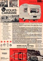 Mobilhaus Fetten "Volks-Caravan" Werbeanzeige Reklame 1966 Baden-Württemberg - Steinen Vorschau