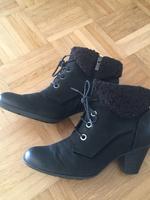 Schnürstiefelette Caprice schwarz, Gr 39, mit Fellrand Hessen - Kassel Vorschau