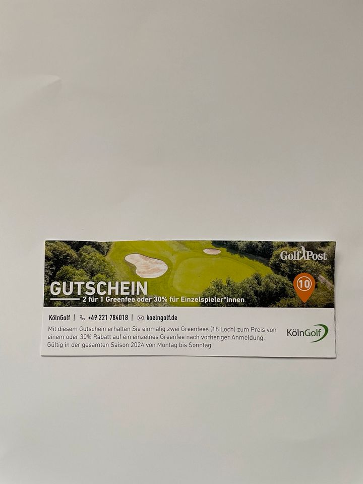 Golf Greenfee Gutscheine 2024 für a) 6,0€ inclusive Briefversand in Wunstorf