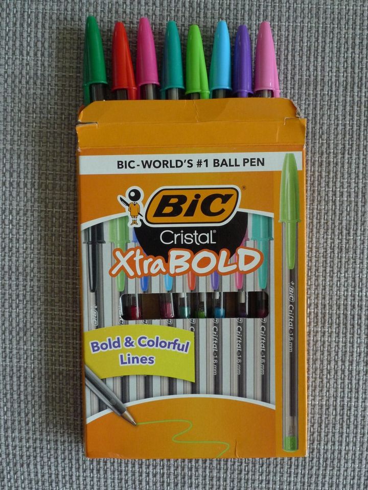 BIC 8 farbige Kugelschreiber Cristal xtra bold, Medium - NEU in Frankfurt (Oder)