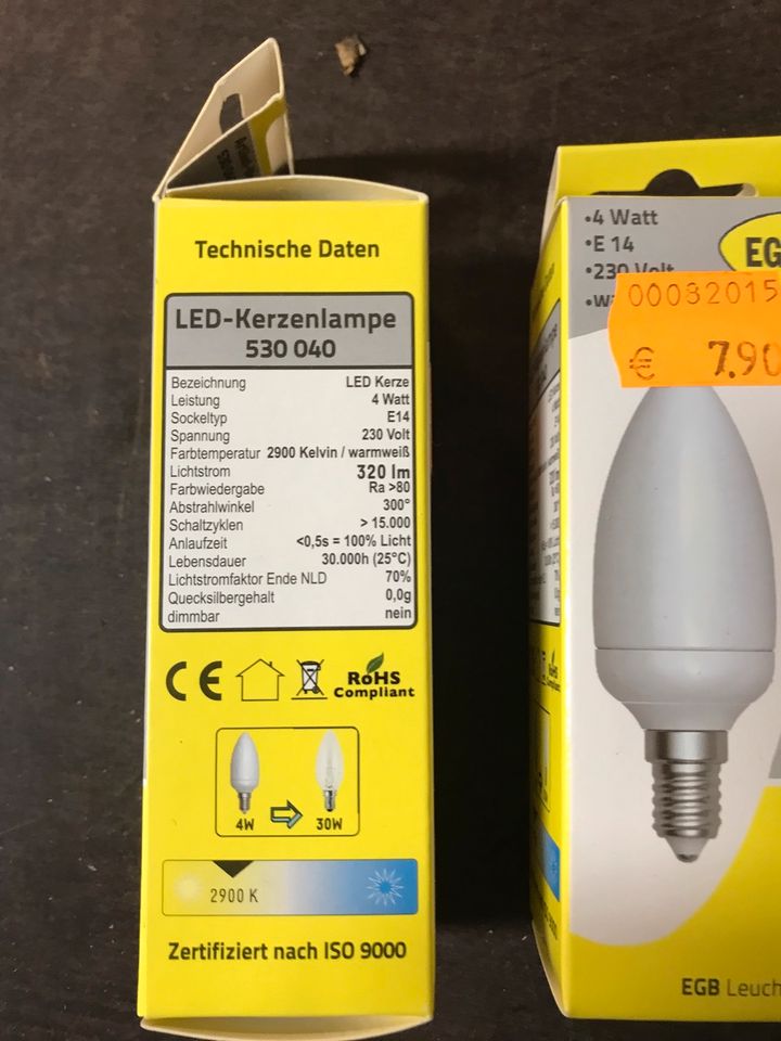 LED-Kerzen-Lampe-E14-4 Watt-Licht-Birne- in Morbach