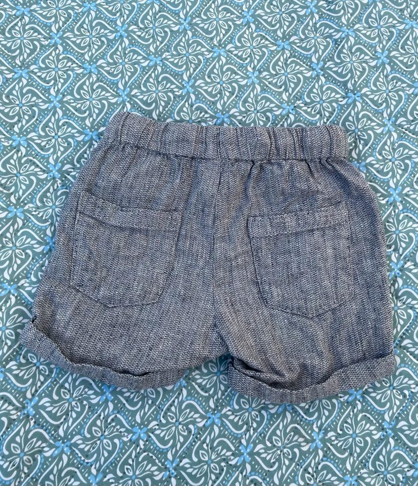 Next kurze Hose LeinenShorts grau meliert Gummibund Gr. 80 Sommer in Bielefeld