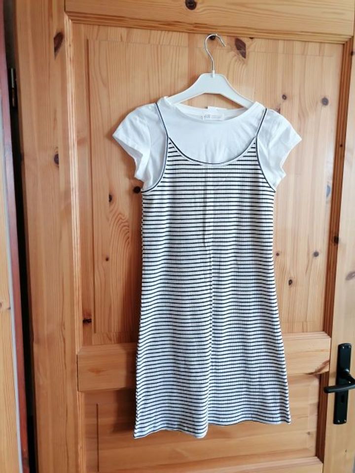 NEU Trägerkleid Kleid + weißes T-Shirt H&M Gr. 134/140 zus. in Brandenburg an der Havel