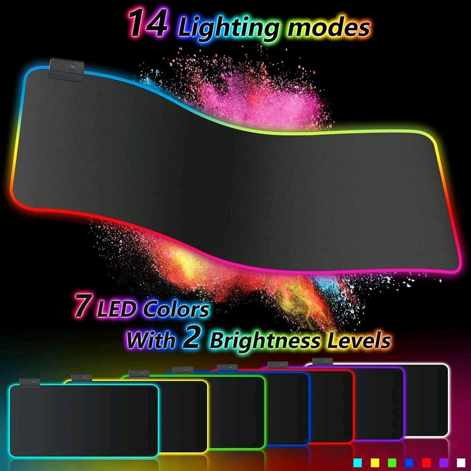 Mousepad für Maus und Tastatur. Mit RGB Beleuchtung 14 Modi in Groß Köris