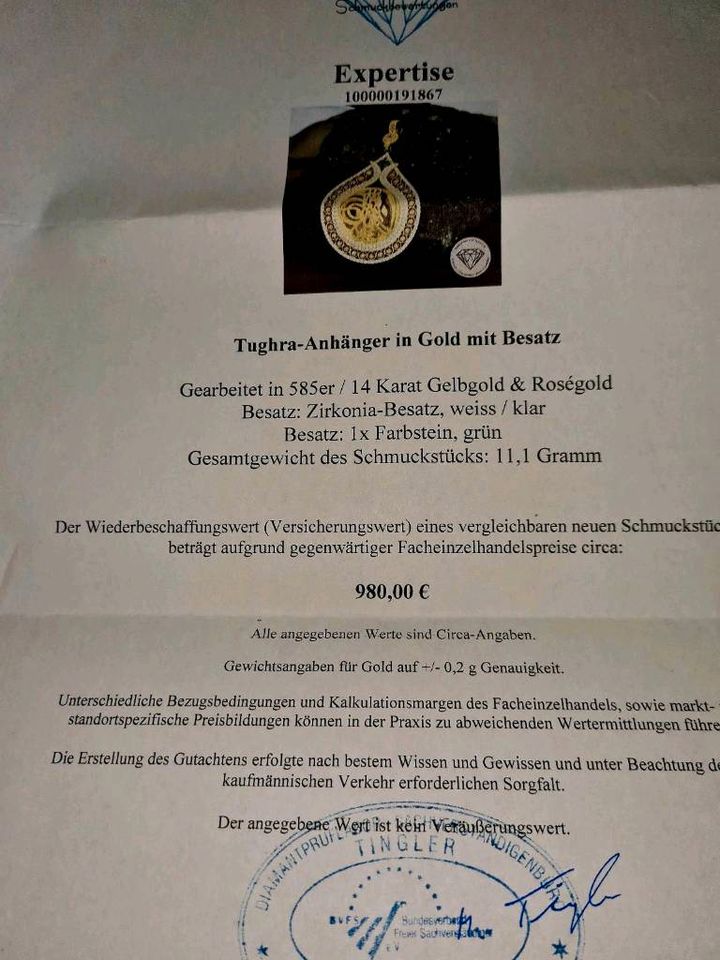 Anhänger 585 Gelbgold mit Besatz in Biederitz