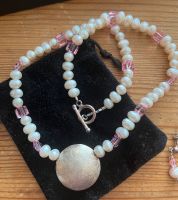 Perlenkette mit rosa Svarowskis und Silber + Ohrringe Herzogtum Lauenburg - Wentorf Vorschau
