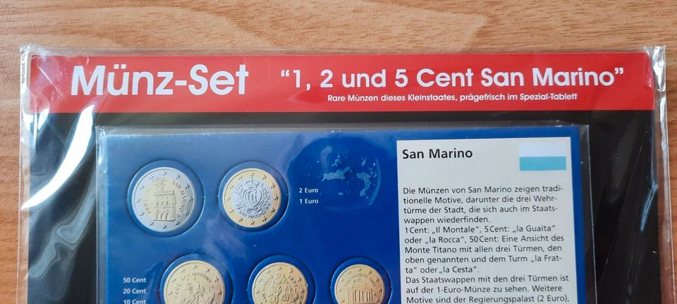 Münz-Set  1, 2, 5 Cent San Marino Originalverpackt 2006 in Ilsede