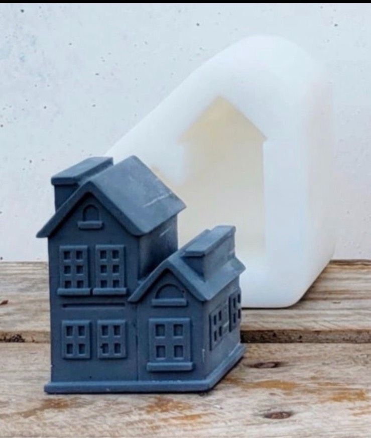 Silikonform Gießform 3D Haus Stadthaus Weihnachten in Schretstaken
