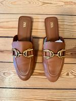 ZARA Loafer Gr.37 Cognac Braun Gold Leder Slipper Mules Hamburg-Nord - Hamburg Winterhude Vorschau