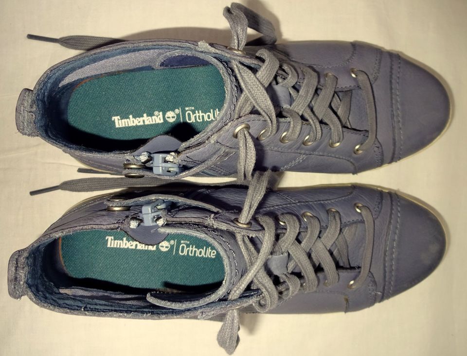 Timberland Damenschuhe, Schuhe Gr. 40 (UK 7), blaugrau, Leder in Krefeld