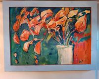 Deko Kunst Bild Gemälde Acryl Blumen Unikat orange ca.52x69cm Nordrhein-Westfalen - Hamm Vorschau