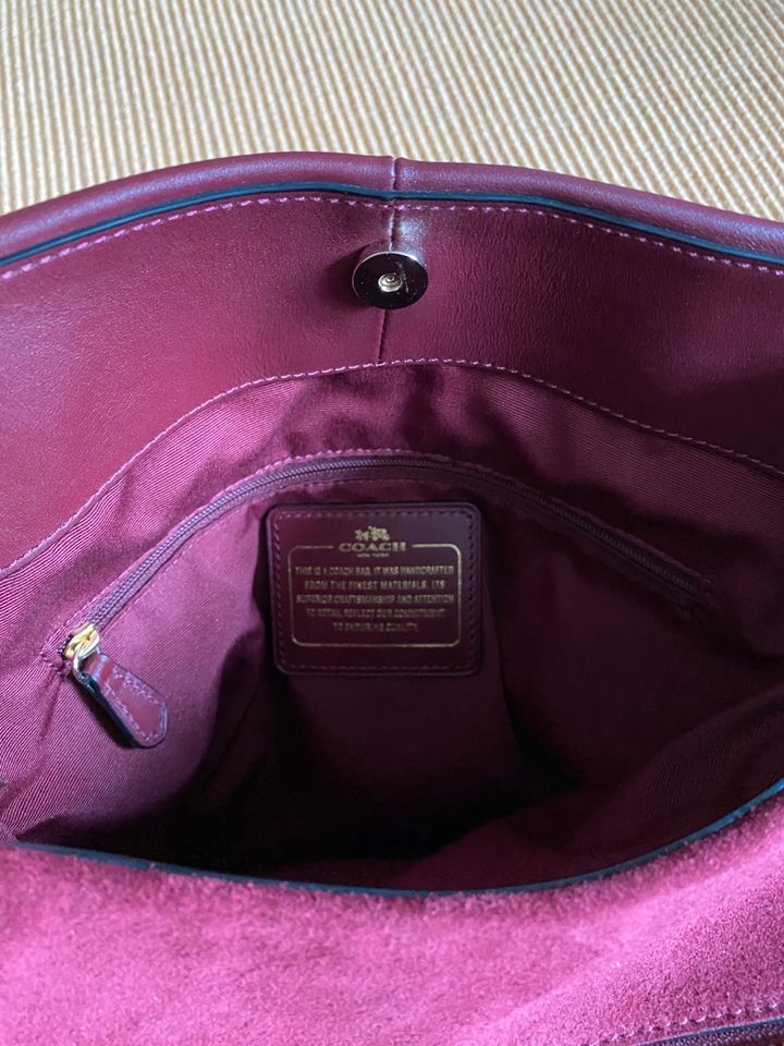 Coach Bag „Polished Hadley Hobo“ Leather, Bordeaux in Dummerstorf