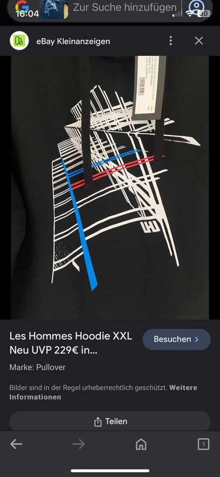 Les Hommes urban hoodie schwarz Gr .M schwarz Special Edition in Düsseldorf