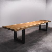 Baumstamm Esstisch 3.75m x 0.85m Nachhaltig Massivholztisch aus 1 Stück Holz Bohlentisch Baumkantentisch Baumstammkanten Wohnzimmertisch Holztisch Design Tisch Stahlbeine Edelstahl Tischbeine Nordrhein-Westfalen - Ochtrup Vorschau