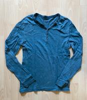Herren Langarmshirt Henleyshirt Shirt Knopfleiste grau blau M Bayern - Augsburg Vorschau