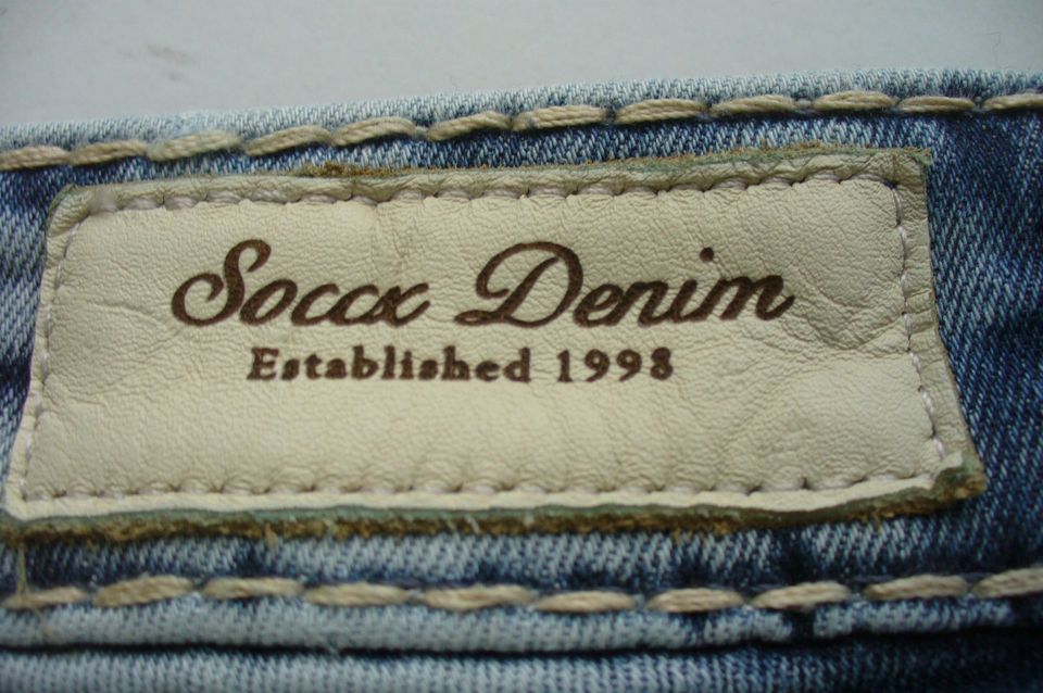 soccx-Denim kurze Damen Hose Gr. 26 in verwaschenem Jeansblau in Gütersloh