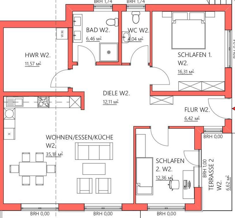 3ZKB, Erstbezug, barrierefrei, KfW40+/Passivhaus, Wärmepumpe in Bad Wildungen