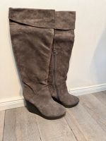 Stiefel, Overknees, Keilabsatz, Wedges, echtes Leder Niedersachsen - Seevetal Vorschau