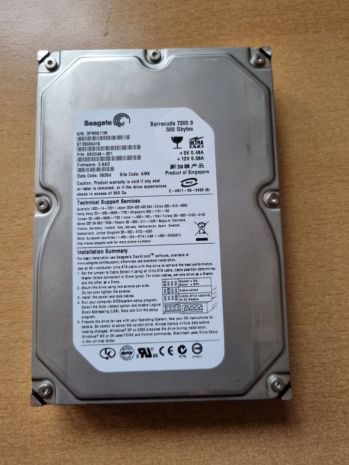 Seagate Barracuda 7200.9 500GB (ST3500641A) in Wadgassen