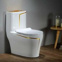Luxus WEISS WC-TOILETTE-DESIGN-MODELL MIT GOLDLINIE !!! PROMOTION Berlin - Mitte Vorschau