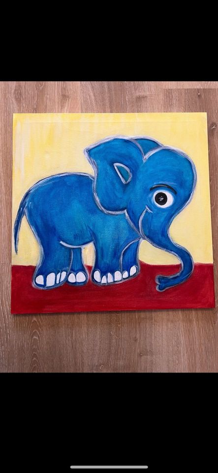 Elefanten Bild Kinderzimmer handmade 50cm x 50cm in Kreiensen