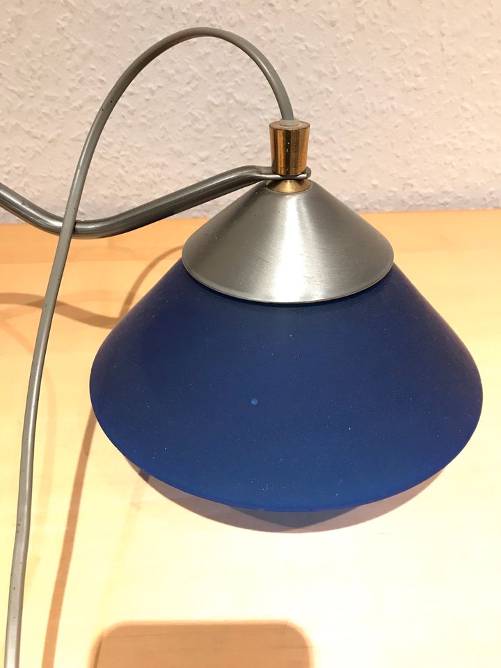 Honsel Hängelampe Pendelleuchte 2x E 27 Edelstahl blaues Glas in Rösrath