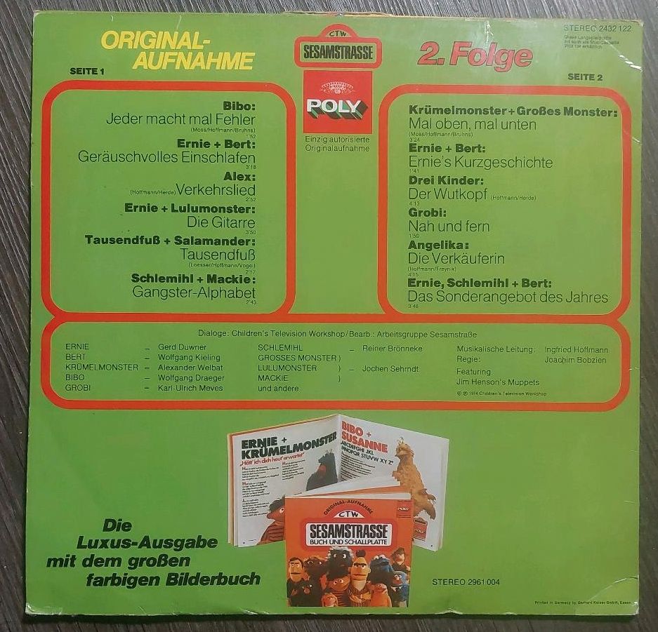 Vintage 70er Jahre 2x Original Sesamstrasse Vinyl Schallplatten in Aachen