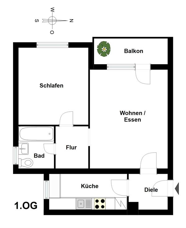 Westseite-Sonnen-Balkon-Schöne-Straße-Wohnung in Berlin-Reinickendorf in Berlin