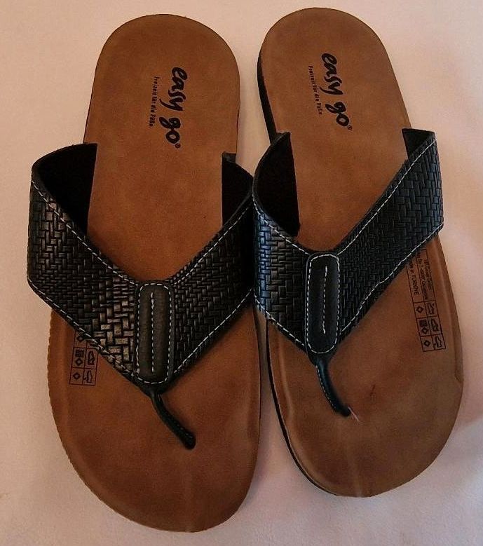 Zehentreter Flip Flops schwarz Kunst(Leder) NEU in Bremen