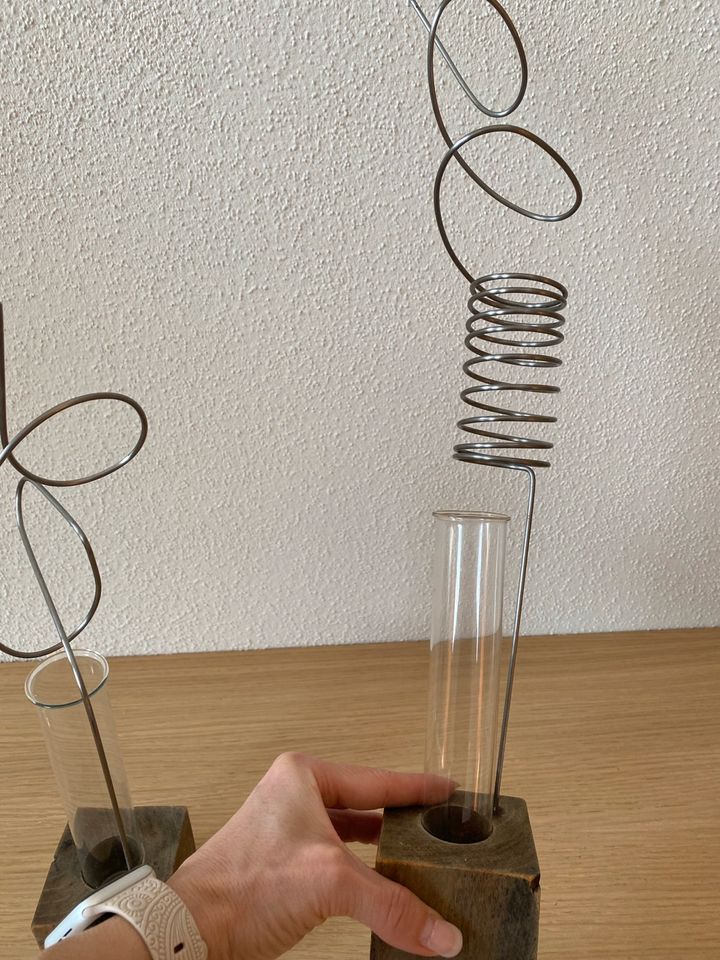 2-teiliges Vasen -Reagenzglas mit Kunstblumen in St. Ingbert