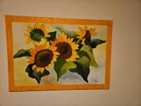Gemälde Acryl Sonnenblumen auf Leinwand 100x70 cm Wandsbek - Hamburg Rahlstedt Vorschau