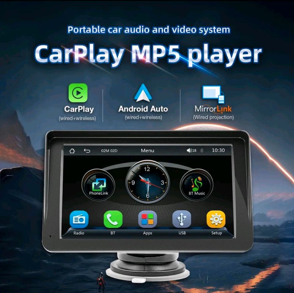 7" Autoradio Tragbar Desktop Monitor Apple Carplay Android Auto in Leipzig