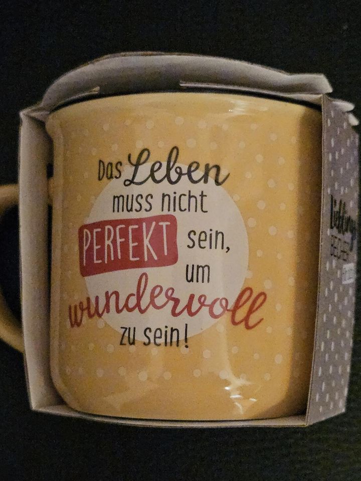 Lieblings Becher Kaffee Tasse Pott Gelb Neu & OVP in Dautphetal