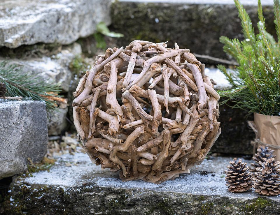 Kugel Treibholz 30cm Deko natur Holz Gartenkugel Holzkugel in Neumünster