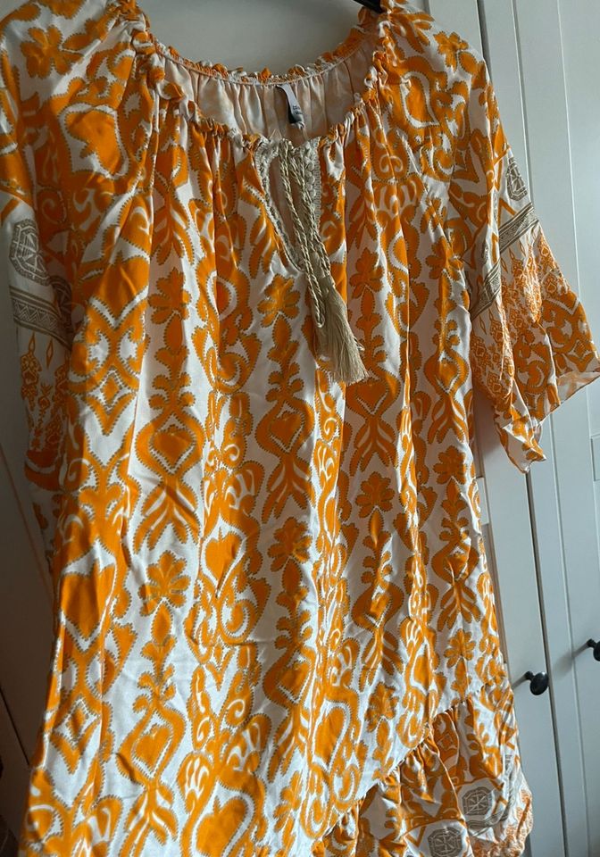Tunikakleid Viskose orange gemustert New Collection One Size *neu in Pinneberg