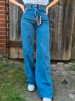 Stradivarius dunkelblaue wide leg Jeans high waisted Schlaghose Brandenburg - Panketal Vorschau