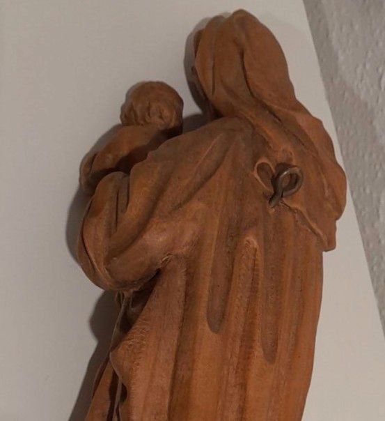 Holzbildhauer Rücker Madonna Kind Holzfigur handgeschnitzt 39cm in Nörvenich