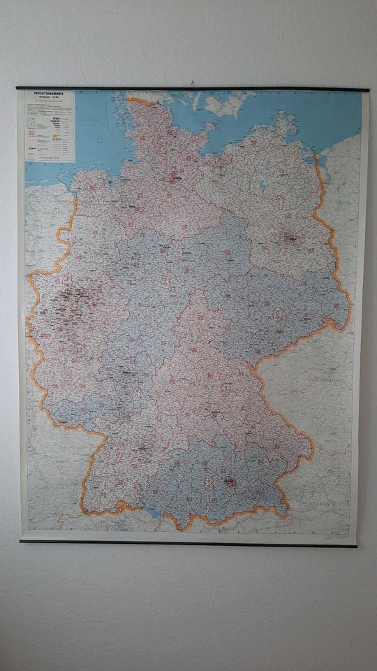 PLZ Karte Deutschland 96 x 129 cm 1:700000 TOP Zustand in Osnabrück