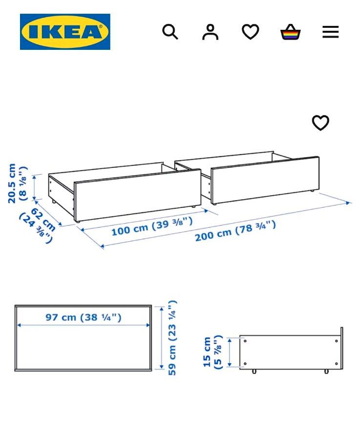 2 Bettkästen Malm Ikea schwarz braun Unterbettkommode in Dessau-Roßlau