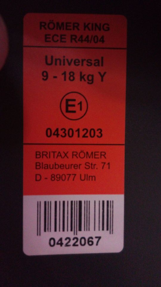 Britax Römer King Plus ⋯ 9-18 kg in Neunkirchen